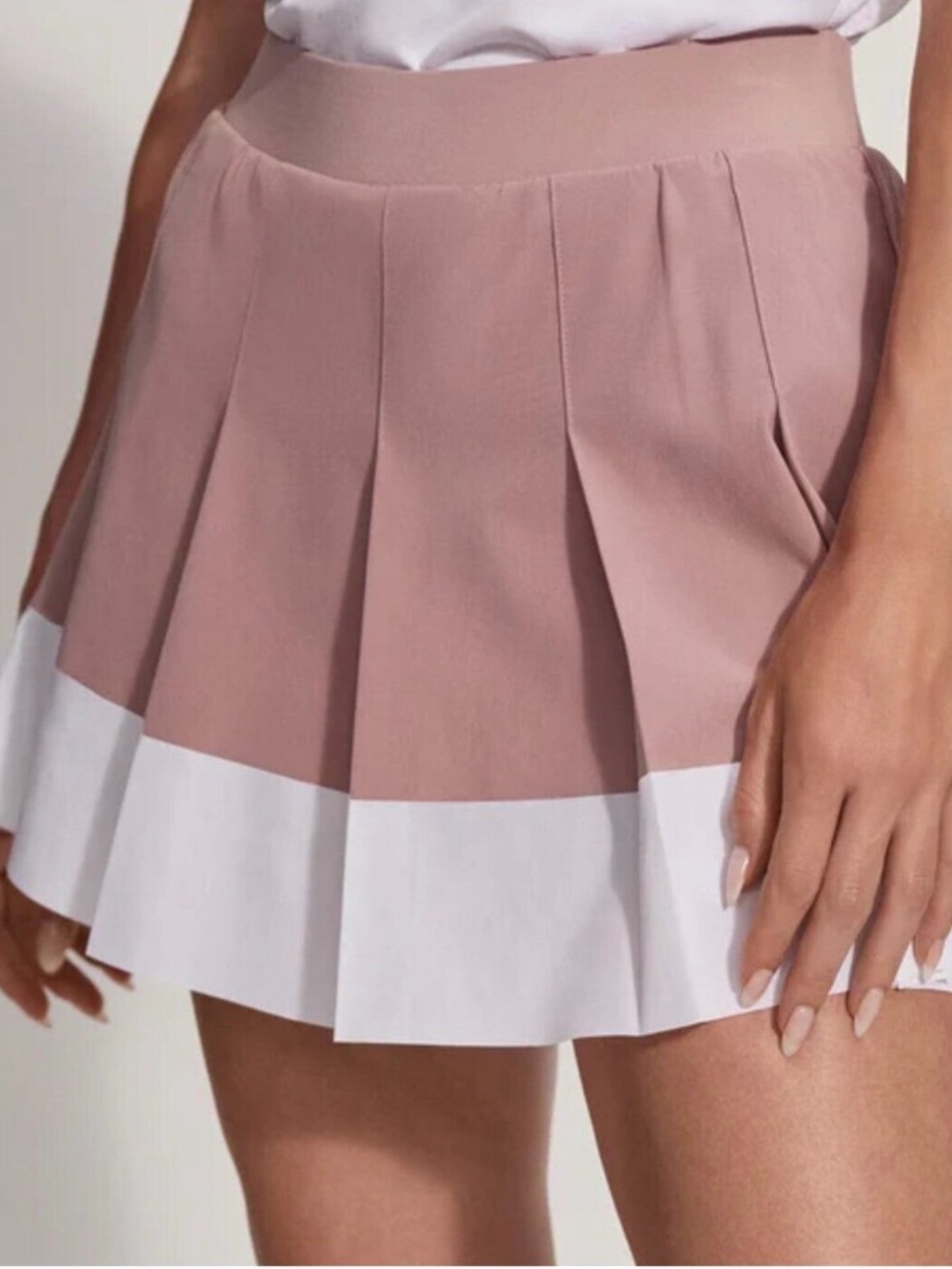 Varley Chase Skort XS Deauville Mauve White Pleated Tennis Golf Skirt